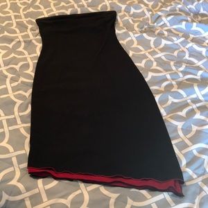 Express Black and Red Strapless Dress, 2